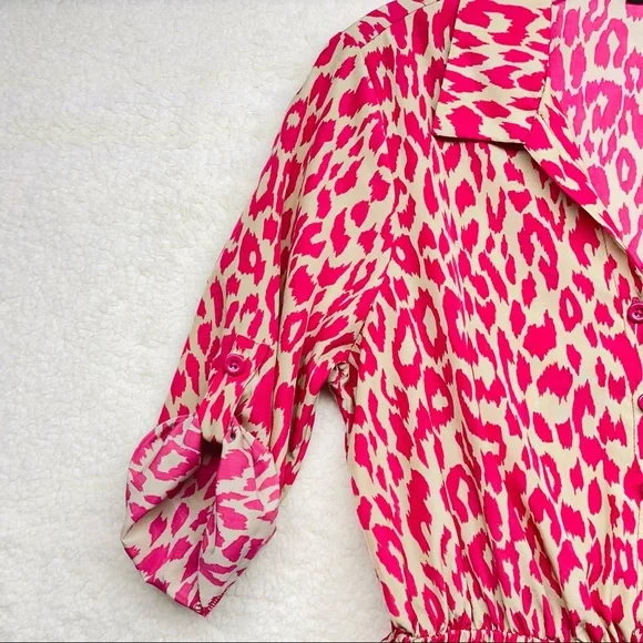 BeBop Cheetah Print Dress - Pink Juniors Size Medium - Picture 3 of 9